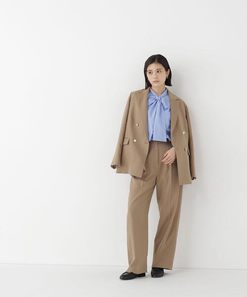 NATURAL BEAUTY BASIC（ナチュラルビューティーベーシック）の「レースカフスリボンタイブラウス（シャツ/ブラウス・レディース・ブルー/オフホワイト・FREE）」の11枚目の写真