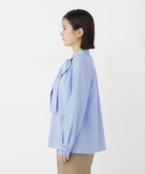 NATURAL BEAUTY BASIC（ナチュラルビューティーベーシック）の「レースカフスリボンタイブラウス（シャツ/ブラウス・レディース・ブルー/オフホワイト・FREE）」の18枚目の写真