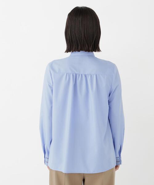 NATURAL BEAUTY BASIC（ナチュラルビューティーベーシック）の「レースカフスリボンタイブラウス（シャツ/ブラウス・レディース・ブルー/オフホワイト・FREE）」の19枚目の写真