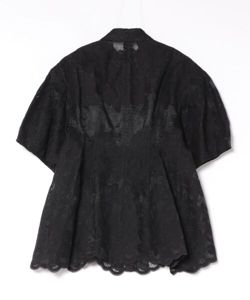 CLANE(クラネ)の「CLANE/クラネ/FLOWER LACE WAIST SHAPE TOPS(シャツ/ブラウス・レディース・ブラック/ホワイト/ブラウン・1)」の4枚目の写真