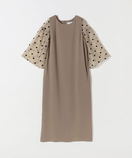 SHIPS any（シップス エニィ）の「〈手洗い可能〉シアー ドット コンビ ワンピース ［NAVY BLUE］（ワンピース・レディース・ネイビー/ベージュ・38/36）」の14枚目の写真