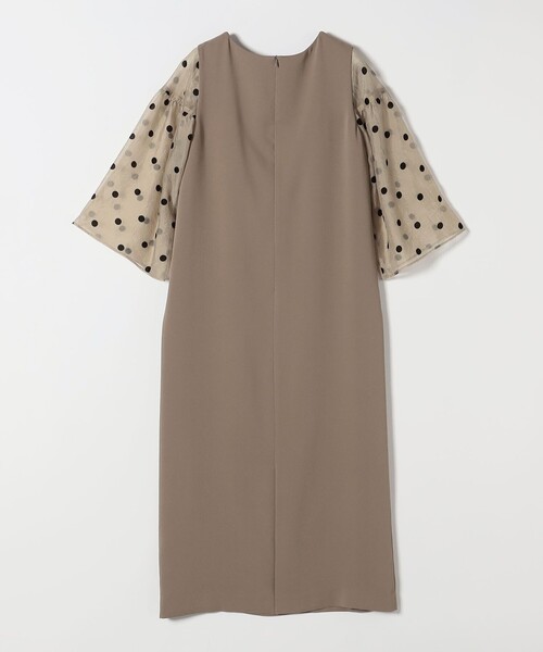 SHIPS any（シップス エニィ）の「〈手洗い可能〉シアー ドット コンビ ワンピース ［NAVY BLUE］（ワンピース・レディース・ネイビー/ベージュ・38/36）」の9枚目の写真