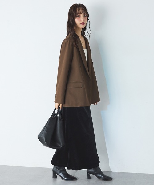 SOELA(ソエラ)の「【SOELA】ベロアマーメイドスカート/WEB限定(スカート・レディース・ブラック/ブラウン・M)」の1枚目の写真