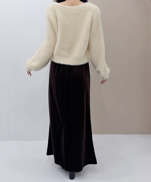 SOELA(ソエラ)の「【SOELA】ベロアマーメイドスカート/WEB限定(スカート・レディース・ブラック/ブラウン・M)」の8枚目の写真