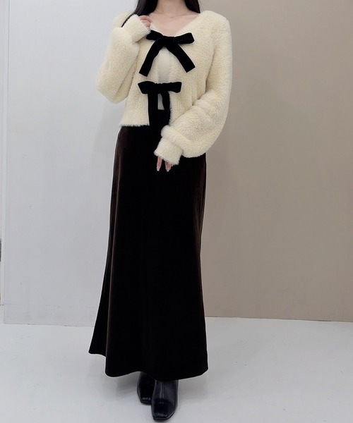 SOELA(ソエラ)の「【SOELA】ベロアマーメイドスカート/WEB限定(スカート・レディース・ブラック/ブラウン・M)」の9枚目の写真