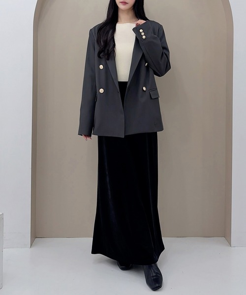 SOELA(ソエラ)の「【SOELA】ベロアマーメイドスカート/WEB限定(スカート・レディース・ブラック/ブラウン・M)」の5枚目の写真