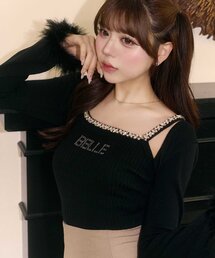 【Belle Charme】Bijou Strap Knit Cami