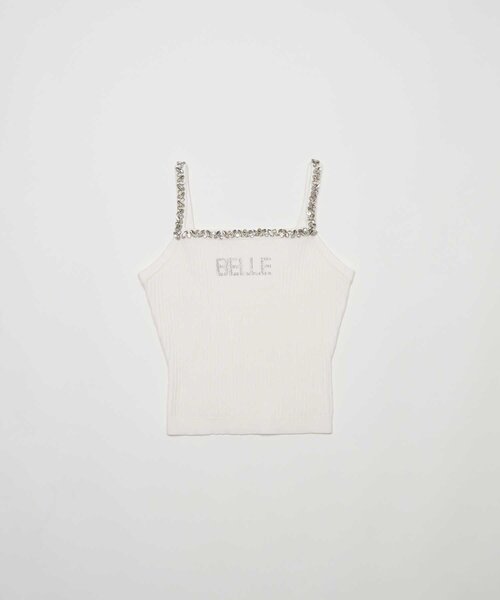 Belle Charme（ベルシャルム）の「【Belle Charme】Bijou Strap Knit Cami（キャミソール・レディース・トップグレー/オフホワイト/ブラック・FREE）」の6枚目の写真