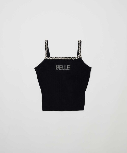 Belle Charme（ベルシャルム）の「【Belle Charme】Bijou Strap Knit Cami（キャミソール・レディース・トップグレー/オフホワイト/ブラック・FREE）」の9枚目の写真