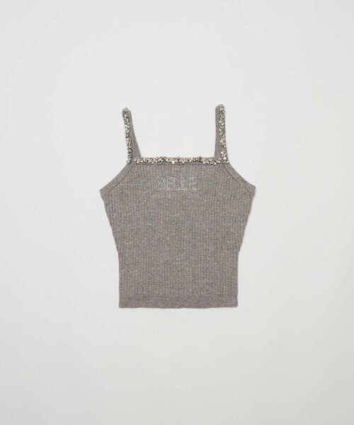 Belle Charme（ベルシャルム）の「【Belle Charme】Bijou Strap Knit Cami（キャミソール・レディース・トップグレー/オフホワイト/ブラック・FREE）」の17枚目の写真