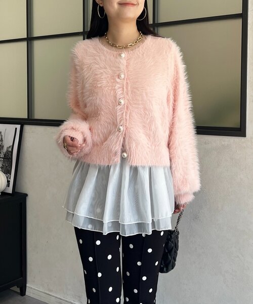 prose verse(プロズヴェール)の「フェイクレイヤードオーガンジーフリルシャツ(シャツ/ブラウス・レディース・オフホワイト・LARGE/MEDIUM)」の2枚目の写真