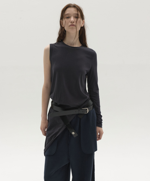 LCDC TM(エルシーディーシーティーエム)の「DIAGONAL WRAP TOP (ネイビー)(Tシャツ/カットソー・レディース・その他・OS)」の5枚目の写真