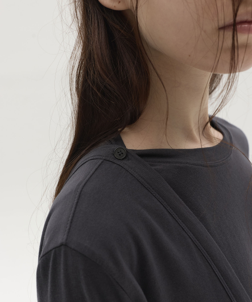 LCDC TM(エルシーディーシーティーエム)の「DIAGONAL WRAP TOP (ネイビー)(Tシャツ/カットソー・レディース・その他・OS)」の7枚目の写真