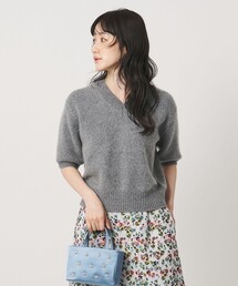 CA/W ハーフスリーブ Vネック ニット