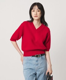CA/W ハーフスリーブ Vネック ニット