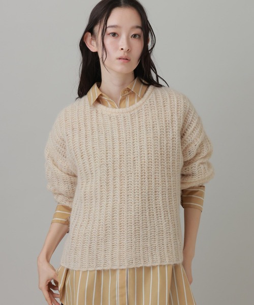LAKOLE(ラコレ)の「透かし柄編みニットプルオーバー / 1052300(ニット/セーター・レディース・ライトブルー/チャコール/ライトベージュ・FREE)」の14枚目の写真