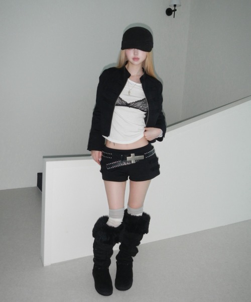 THEAIRTOWN(ジエアタウン)の「embo napoleon crop jk(その他アウター・レディース・ブラック/グレー・FREE)」の18枚目の写真
