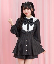 ピンタックヨークスタンドカラーセットアップ