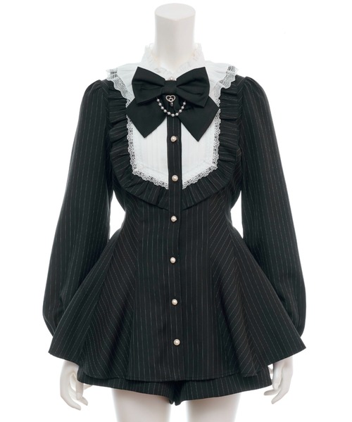 Secret Honey（シークレットハニー）の「ピンタックヨークスタンドカラーセットアップ（セットアップ・レディース・ブラック/ワインレッド・MEDIUM）」の10枚目の写真