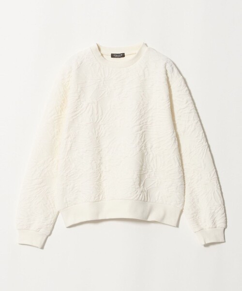 A DAY IN THE LIFE UNITED ARROWS(アデイインザライフユナイテッドアローズ)の「パフジャガード クルーネックプルオーバー<A DAY IN THE LIFE>(Tシャツ/カットソー・レディース・モカ/オフホワイト/ブラック・FREE)」の1枚目の写真