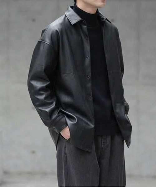JOHNNY WOLF(ジョニーウルフ)の「LAUDA ルーズ フェイクレザー シャツ(シャツ/ブラウス・メンズ・ブラック・XL/L/M)」の13枚目の写真