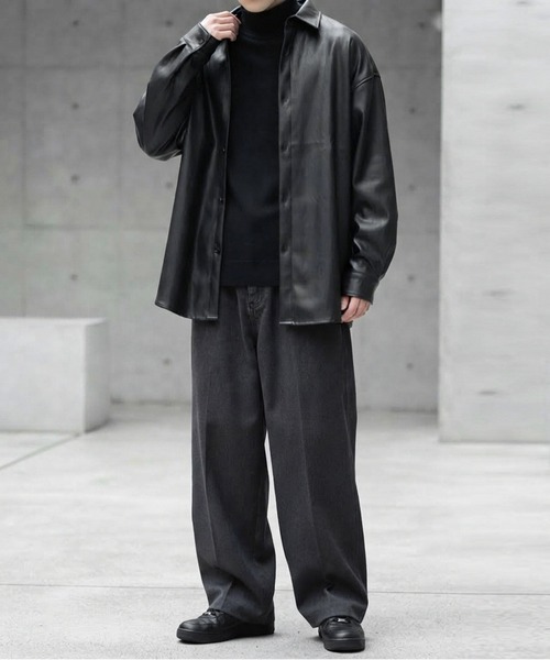 JOHNNY WOLF(ジョニーウルフ)の「LAUDA ルーズ フェイクレザー シャツ(シャツ/ブラウス・メンズ・ブラック・XL/L/M)」の14枚目の写真