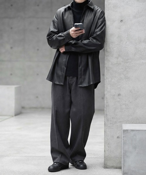 JOHNNY WOLF(ジョニーウルフ)の「LAUDA ルーズ フェイクレザー シャツ(シャツ/ブラウス・メンズ・ブラック・XL/L/M)」の15枚目の写真