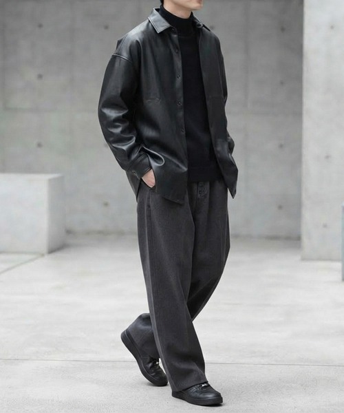 JOHNNY WOLF(ジョニーウルフ)の「LAUDA ルーズ フェイクレザー シャツ(シャツ/ブラウス・メンズ・ブラック・XL/L/M)」の16枚目の写真