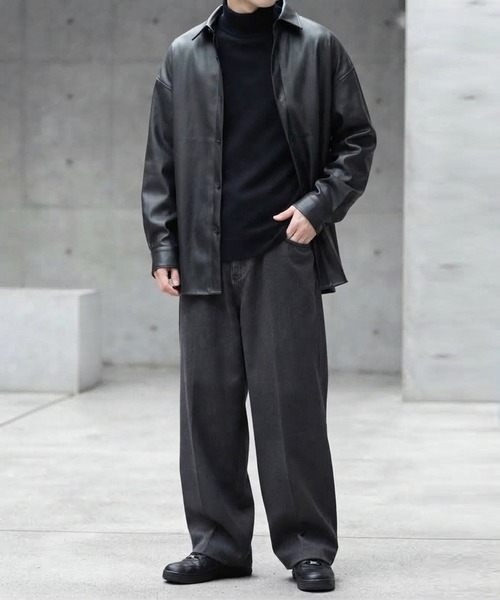 JOHNNY WOLF(ジョニーウルフ)の「LAUDA ルーズ フェイクレザー シャツ(シャツ/ブラウス・メンズ・ブラック・XL/L/M)」の17枚目の写真