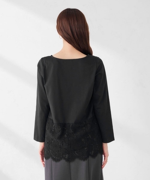a.v.v(アーヴェヴェ)の「レース ヘム ロンT(Tシャツ/カットソー・レディース・ホワイト/ブラック・38/40)」の7枚目の写真