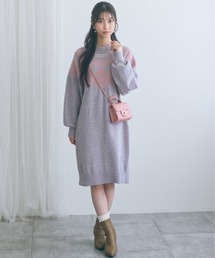 <大きいサイズ>ハート柄モールチュニックワンピース marun