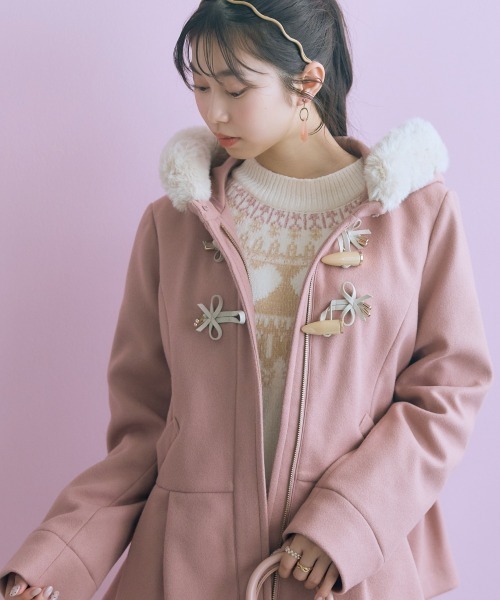 marun（マルン）の「＜大きいサイズ＞ハート柄モールチュニックワンピース marun（ワンピース・レディース・アイボリー/グレイッシュベージュ/チャコールグレー・L/5L/4L/3L/LL）」の7枚目の写真