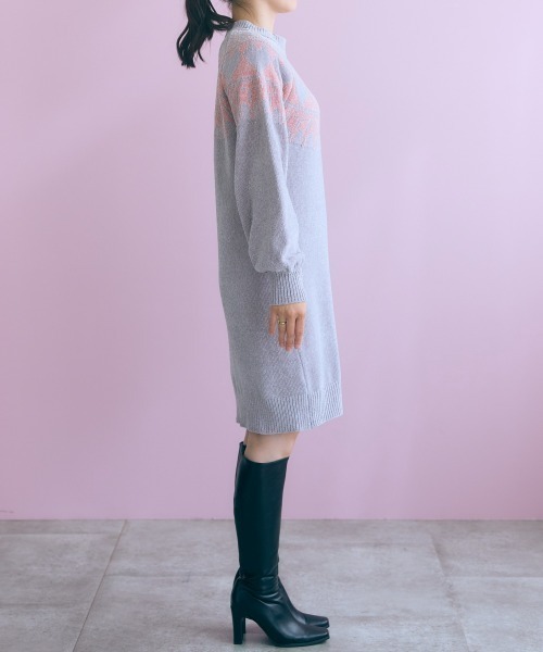 marun（マルン）の「＜大きいサイズ＞ハート柄モールチュニックワンピース marun（ワンピース・レディース・アイボリー/グレイッシュベージュ/チャコールグレー・L/5L/4L/3L/LL）」の18枚目の写真