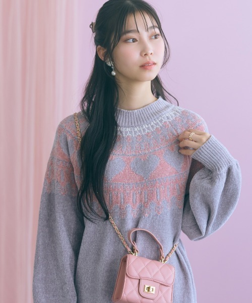 marun（マルン）の「＜大きいサイズ＞ハート柄モールチュニックワンピース marun（ワンピース・レディース・アイボリー/グレイッシュベージュ/チャコールグレー・L/5L/4L/3L/LL）」の11枚目の写真