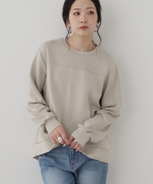 BRODIAEA(ブローディア)の「BRODIAEA ダンボール×ニットドッキングカットソー(Tシャツ/カットソー・レディース・ブラック/ベージュ/グリーン/ローズ・40)」の1枚目の写真