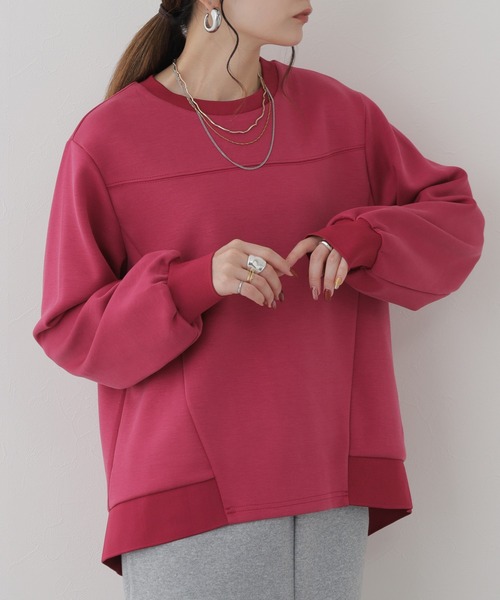 BRODIAEA(ブローディア)の「BRODIAEA ダンボール×ニットドッキングカットソー(Tシャツ/カットソー・レディース・ブラック/ベージュ/グリーン/ローズ・40)」の4枚目の写真