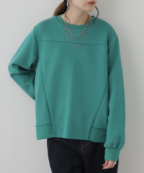 BRODIAEA(ブローディア)の「BRODIAEA ダンボール×ニットドッキングカットソー(Tシャツ/カットソー・レディース・ブラック/ベージュ/グリーン/ローズ・40)」の3枚目の写真