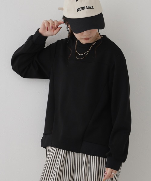 BRODIAEA(ブローディア)の「BRODIAEA ダンボール×ニットドッキングカットソー(Tシャツ/カットソー・レディース・ブラック/ベージュ/グリーン/ローズ・40)」の5枚目の写真
