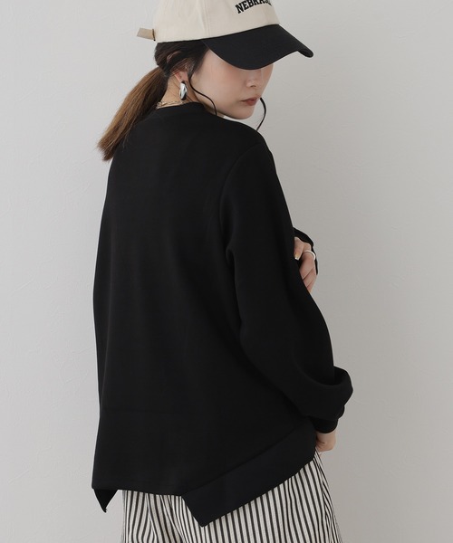 BRODIAEA(ブローディア)の「BRODIAEA ダンボール×ニットドッキングカットソー(Tシャツ/カットソー・レディース・ブラック/ベージュ/グリーン/ローズ・40)」の6枚目の写真