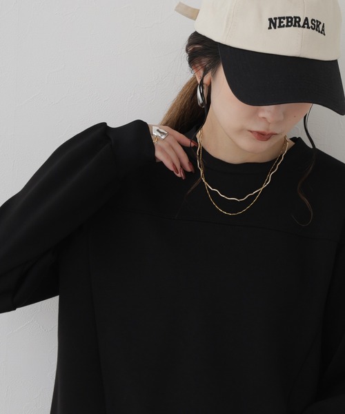 BRODIAEA(ブローディア)の「BRODIAEA ダンボール×ニットドッキングカットソー(Tシャツ/カットソー・レディース・ブラック/ベージュ/グリーン/ローズ・40)」の8枚目の写真