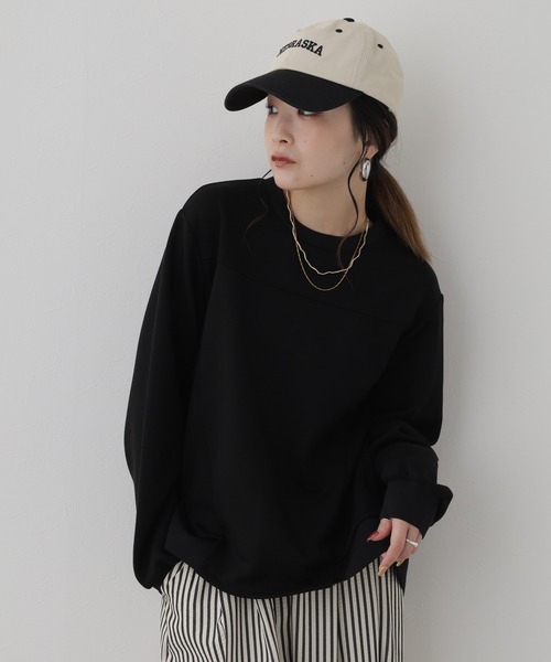 BRODIAEA(ブローディア)の「BRODIAEA ダンボール×ニットドッキングカットソー(Tシャツ/カットソー・レディース・ブラック/ベージュ/グリーン/ローズ・40)」の9枚目の写真