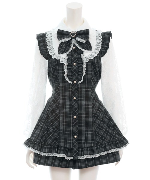 Secret Honey（シークレットハニー）の「裾フリルレースヨークセットアップ（セットアップ・レディース・ブラック/ブラックミックス・MEDIUM）」の9枚目の写真