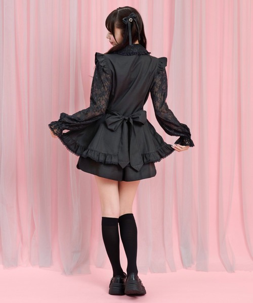 Secret Honey（シークレットハニー）の「裾フリルレースヨークセットアップ（セットアップ・レディース・ブラック/ブラックミックス・MEDIUM）」の8枚目の写真