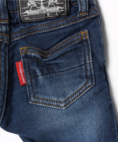 CHUBBYGANG（チャビーギャング）の「ストレッチデニム　スキニーハーフパンツ（デニムパンツ・キッズ・インディゴブルー・80/90）」の2枚目の写真