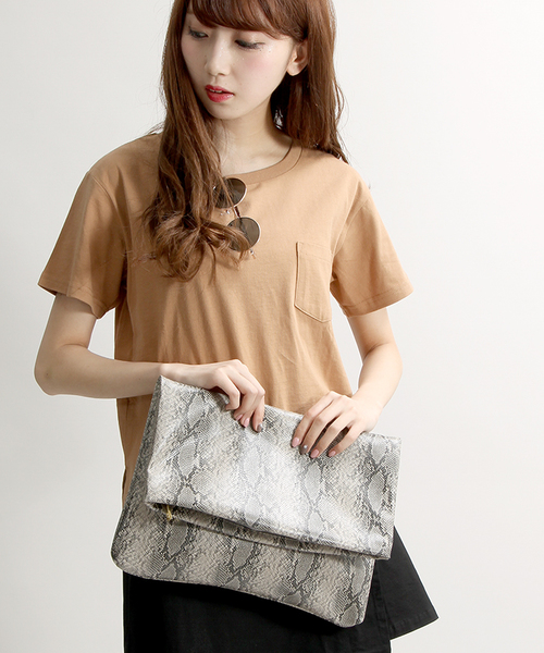 WEGO（ウィゴー）の「WEGO/アニマル柄クラッチバッグ（クラッチバッグ・レディース・グリーン/ピンク/その他1/ブラック・FREE）」の4枚目の写真