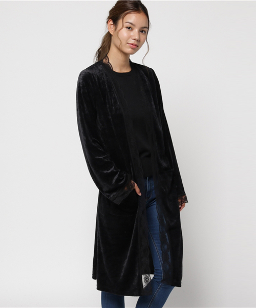 WEGO（ウィゴー）の「WEGO/ベロアレースガウン（シャツ/ブラウス・レディース・ブラック/ピンク・FREE）」の13枚目の写真