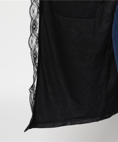 WEGO（ウィゴー）の「WEGO/ベロアレースガウン（シャツ/ブラウス・レディース・ブラック/ピンク・FREE）」の11枚目の写真