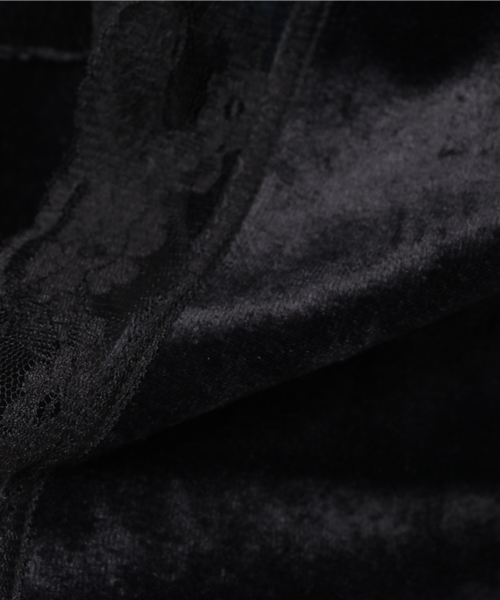 WEGO（ウィゴー）の「WEGO/ベロアレースガウン（シャツ/ブラウス・レディース・ブラック/ピンク・FREE）」の12枚目の写真