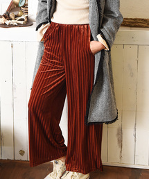 Luz Llena | プリーツ風ベロアワイドパンツ(その他パンツ)