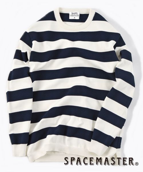 SHIPS（シップス）の「SC: "MADE IN JAPAN" SPACEMASTER(R) チェンジ プルオーバー ニット■（ニット/セーター・メンズ・ホワイト/オフホワイト/ブラウン/グリーン/ネイビー・LARGE/MEDIUM/SMALL/X-LARGE）」の2枚目の写真